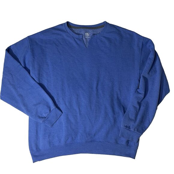 Athletic Works Solid Blue Cozy & Comfy Longsleeve Sweatshirt Size Large - Picture 1 of 4